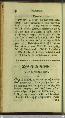 Das dritte Capitel. Von der Regel detri