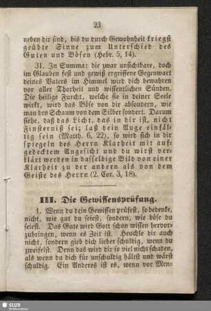 III. Die Gewissensprüfung