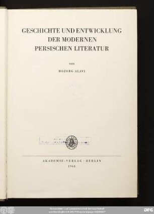 Geschichte und Entwicklung der modernen persischen Literatur