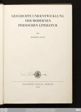 Geschichte und Entwicklung der modernen persischen Literatur