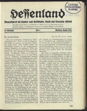 Heft 8, August 1930
