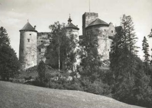 Niedzica am Dunajec. Burg (1201-1700) von Osten