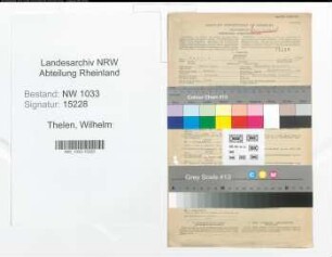 Entnazifizierung Wilhelm Thelen , geb. 29.11.1900 (Polizeibeamter)