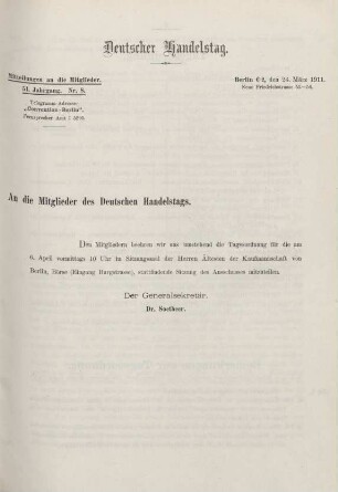51. Jahrg. Nr. 8., ... den 24. März 1911