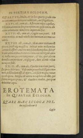 Erotemata In Quartam Eclogam.