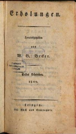 Erholungen. 1800, H. 1