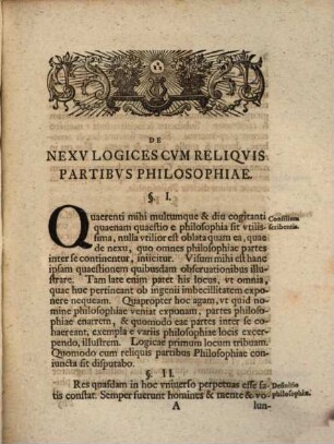 Observationes De Nexv Logices Cvm Reliqvis Partibvs Philosophiae