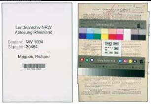 Entnazifizierung Richard Magnus , geb. 25.03.1904 (Gaertner)