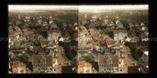 Blick vom Leuchtturm auf sie Stadt, Borkum