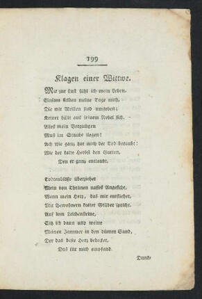 Klagen einer Wittwe.