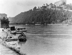 Passau, Veste Oberhaus : Blick über die Donau zur Veste Oberhaus