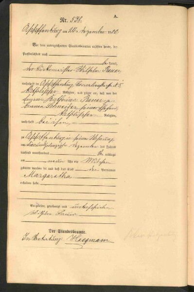 Standesamtsbuch der Stadt Aschaffenburg: Geburten 365/1900 - 184/1901