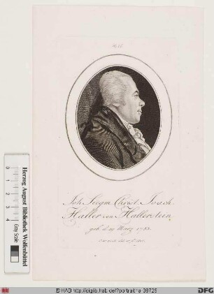Bildnis Johann Sigismund Christoph Joachim Frhr. Haller (von Hallerstein)