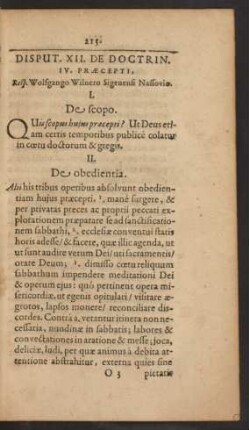 Disput. XII. De Doctrin. IV. Praecepti, ...