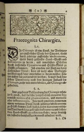Liber I. Praecognita Chirurgica.