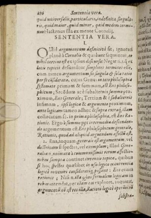 Sententia Vera.