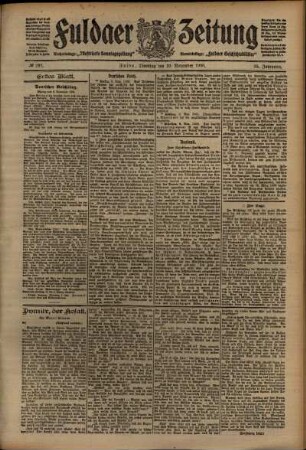 Erste Ausgabe vom Dienstag, den 10. November 1908.