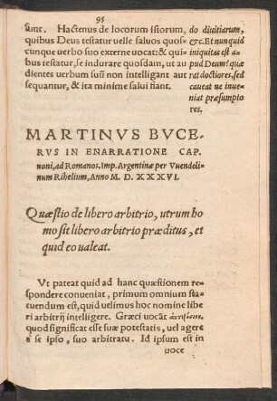 Martinus Bucerus In Enarratione Cap. noni, ad Romanos ...