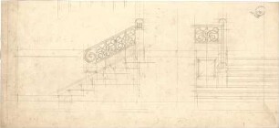 Pfann, Paul; München - Bogenhausen; Villa Jos. Selmayer - Treppengitter mit Ornamenten (Ansichten)