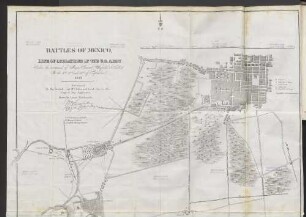 Battles of Mexico, line of the operations of the U.S. Army under the command of Major General Winfield Scott, on the 8th, 12th and 13th of September 1847.