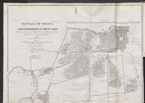 Battles of Mexico, line of the operations of the U.S. Army under the command of Major General Winfield Scott, on the 8th, 12th and 13th of September 1847.