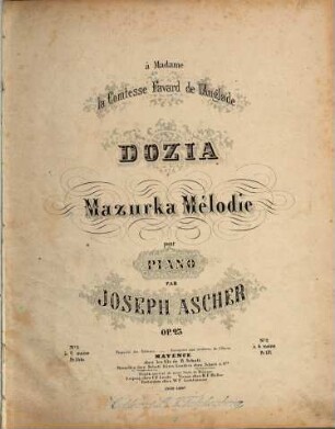 Dozia : mazurka mélodie pour piano ; op. 23