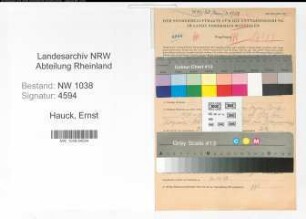 Entnazifizierung Ernst Hauck , geb. 23.01.1913 (Musiker)