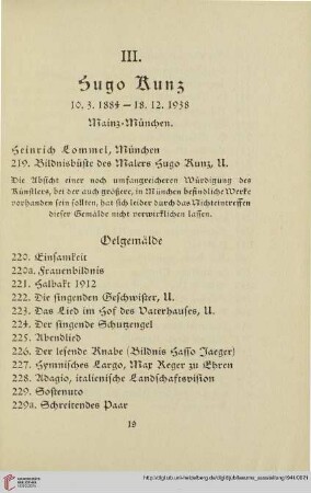 III. Hugo Kunz