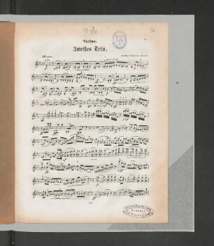 Zweites Trio. Violino.