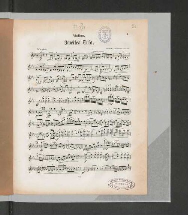 Zweites Trio. Violino.