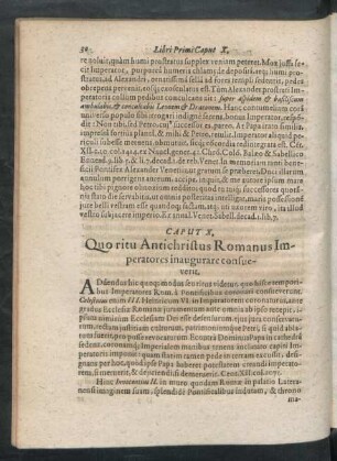 Caput X. Quo ritu Antichristus Romanus Imperatores inaugurare consueverit