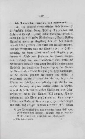 50. Rugendas, aus Hessen stammend.