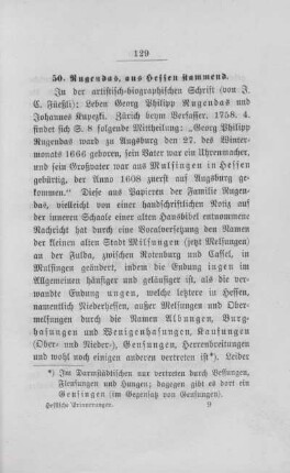 50. Rugendas, aus Hessen stammend.