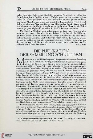 Die Publikation der Sammlung Schnütgen