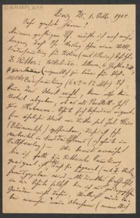Brief an B. Schott's Söhne : 01.10.1912