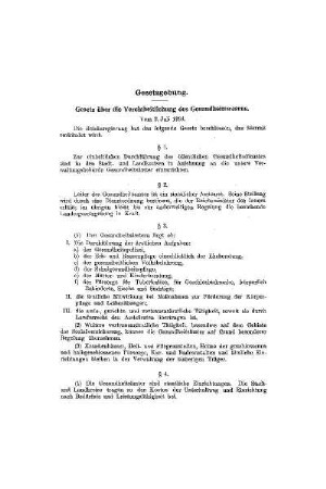 Gesetz über die Vereinheitlichung des Gesundheitswesens : [Gesetzgebung]