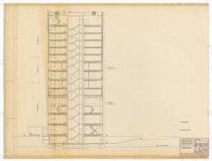 Hochschulbibliothek, Karlsruhe Neubau: Querschnitt, 1:100