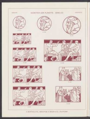 Vignetten der Plakette. Serie 672