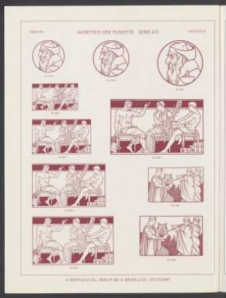 Vignetten der Plakette. Serie 672