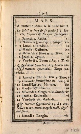 Calendrier de la Cour pour l'année 1727