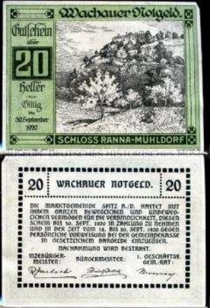 Spitz, Schloss Ranna-Mühldorf, Wachau, Niederösterreich 20 Heller