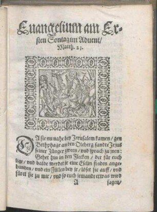 Euangelium am Ersten Sontag im Aduent/ Matth. 21.