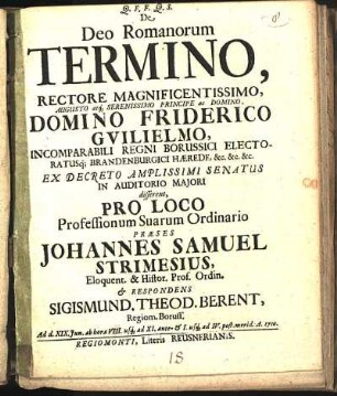 De Deo Romanorum Termino