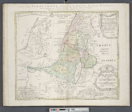 Palaestina in XII Tribvs divisa : Cvm Terris Adiacentibvs ; [gewidmet] Carolo Wilhelmo Ferdinando