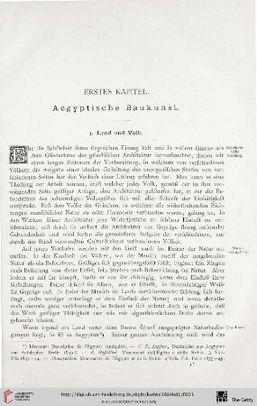 Erstes Kapitel: Aegyptische Baukunst