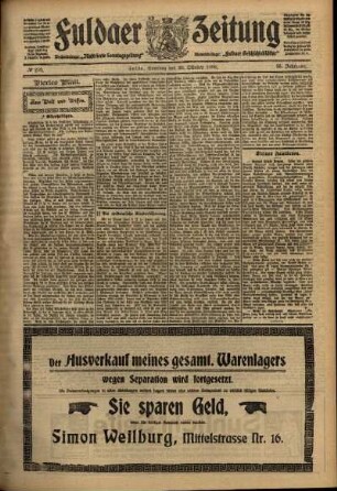 Vierte Ausgabe vom Samstag, den 30. Oktober 1909.