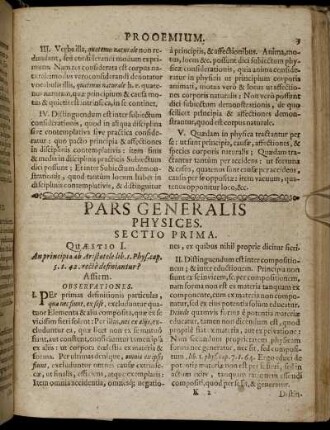 Pars Generalis Physices.
