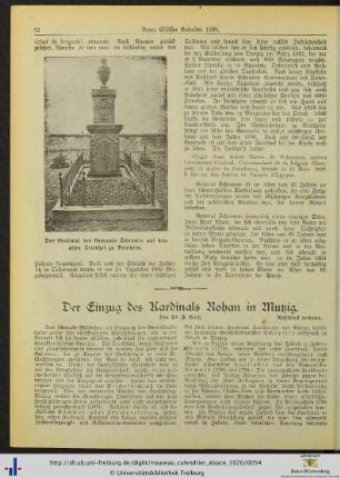 Der Einzug des Kardinals Rohan in Mutzig.