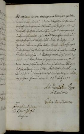 Erlaubnis für den Sprachmeisters Ciangulo zum Umzug nach Dresden.