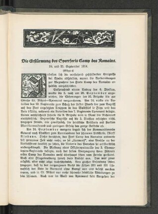 Die Erstürmung des Sperrforts Camp des Romains. 24. und 25. September 1914.